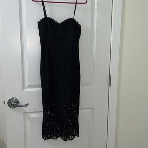 Black lace midi dress